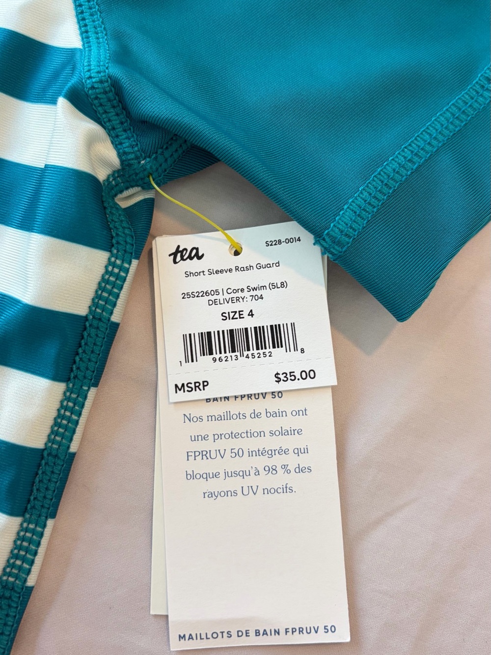 NET Tea Collection 4T UV Rashguard - Picture 2 of 2